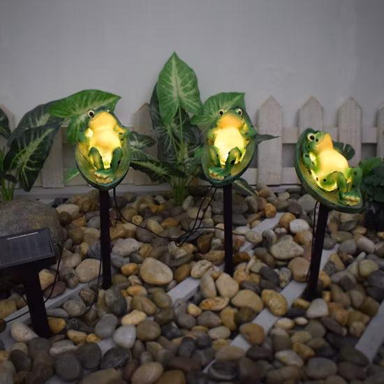 Solar-Gartenleuchte, Frosch, für den Außenbereich, wasserdicht, für Garten, Landschaft, Kunstharz, dekoratives Licht
