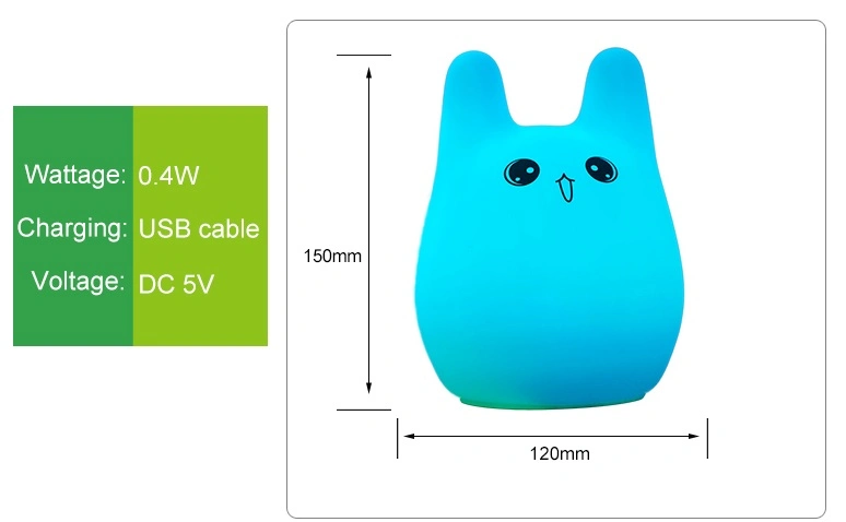 Seven Colors LED Night Table Lamp Rabbit Shape