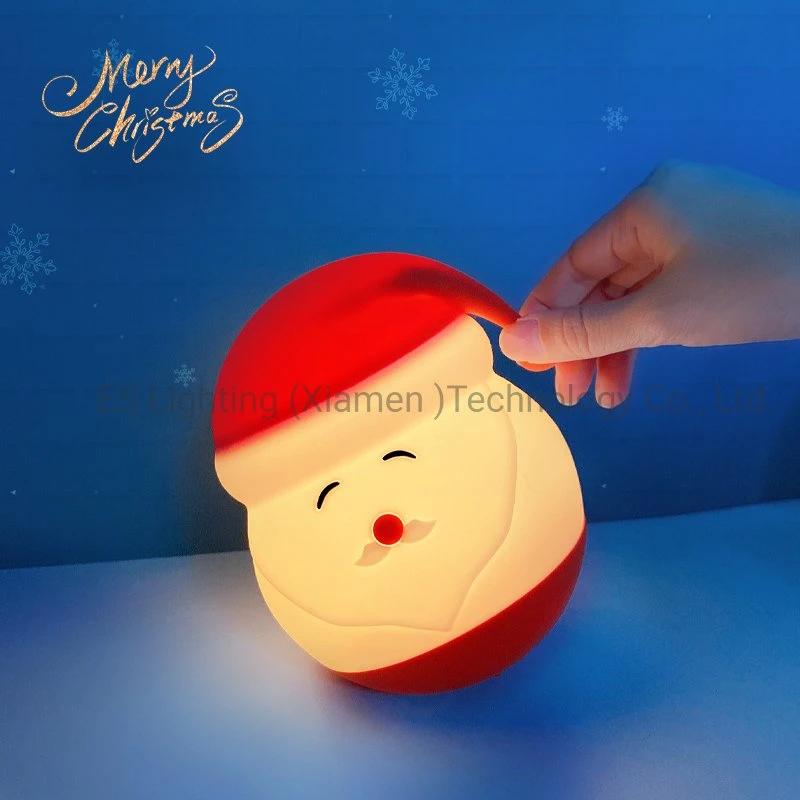 Santa Claus Silicone Night Lamp with Colorful Light