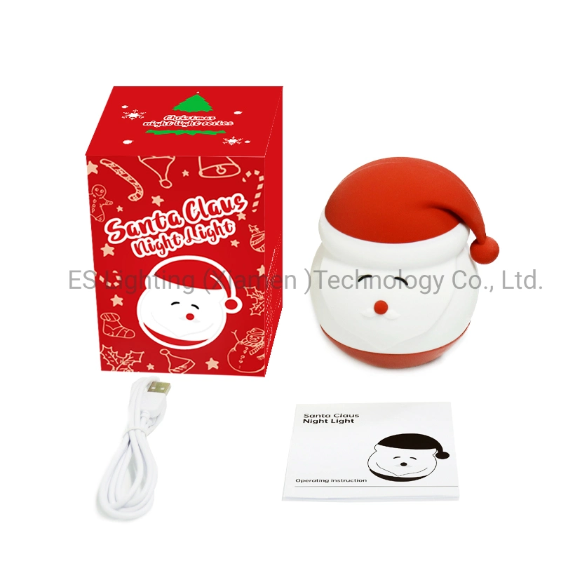 Santa Claus Silicone Night Lamp with Colorful Light