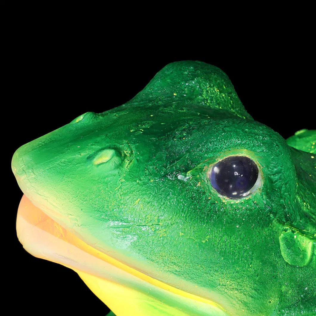 LED Motif Light Fiberglass Frog Sculpture Lamp