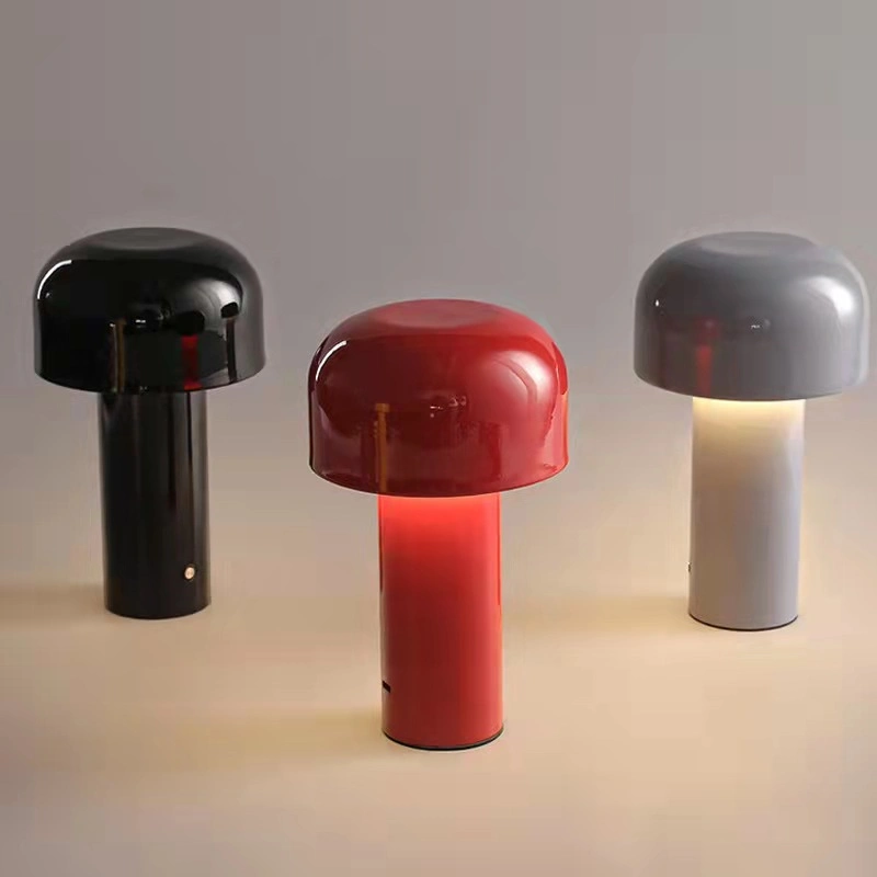 USB Connect Lighting Chargeable Restaurant Factory Direct Supply Mushroom Baby Night Light Battery Operated Cordless LED Table Lamp with Silicon Non-Slip Mat