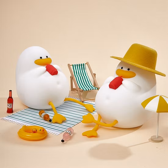 Niedliche Happy Duck wiederaufladbare Silikonlampe für frischgebackene Mütter