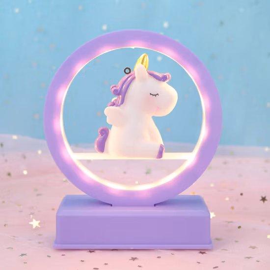 Einhorn rosa kreative verträumte Kinder niedliche Geburtstagsdekoration Batterie LED Nachtlichter