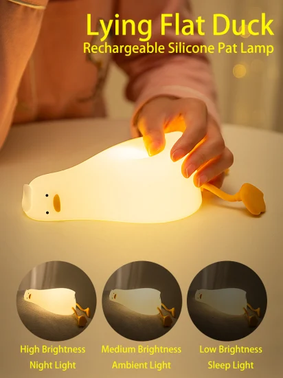 Liegende flache Enten-Nachtlicht-Touch-Lampe zum Stillen